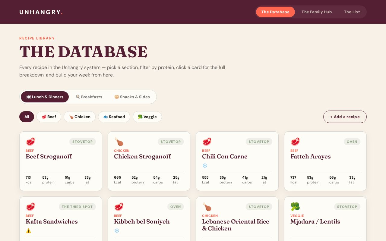 Preview of Unhangry App