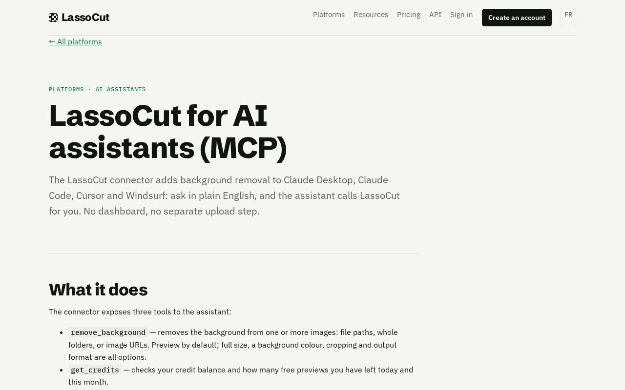 Preview of Lassocut Mcp