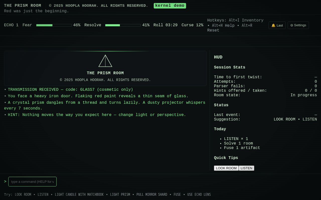 Preview of The Prism Room — Kiroween Kernel (v1.3.9)