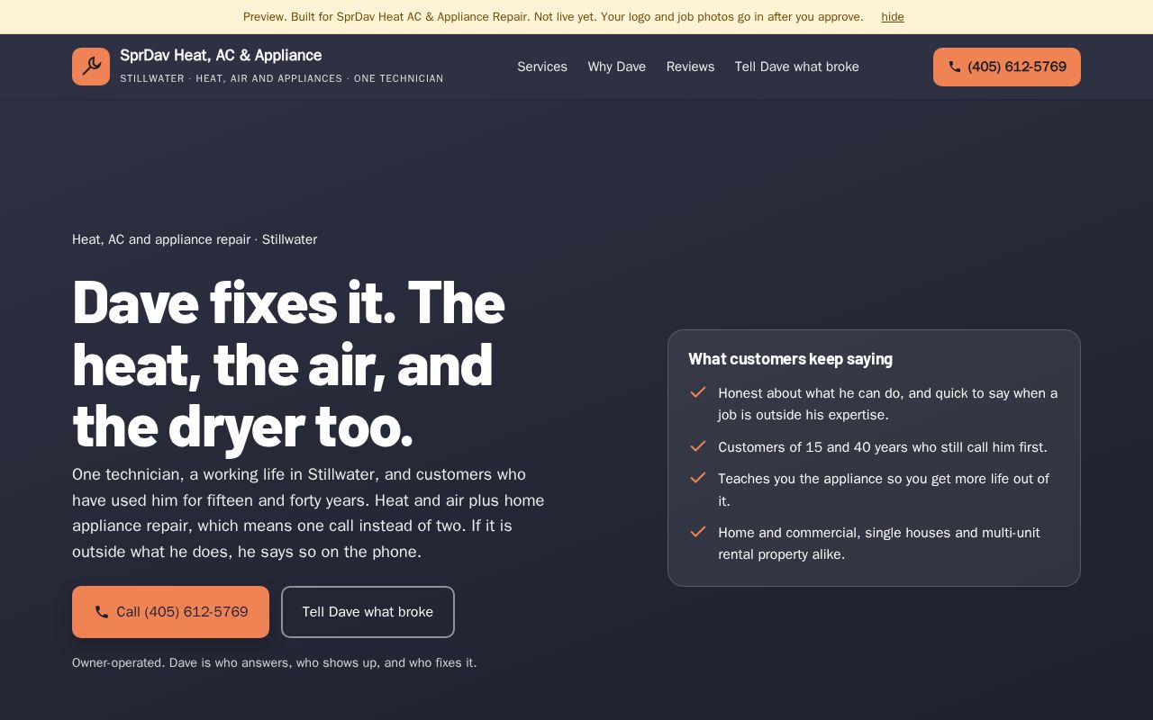 Preview of Sprdav Heat Ac Appliance Repair Preview
