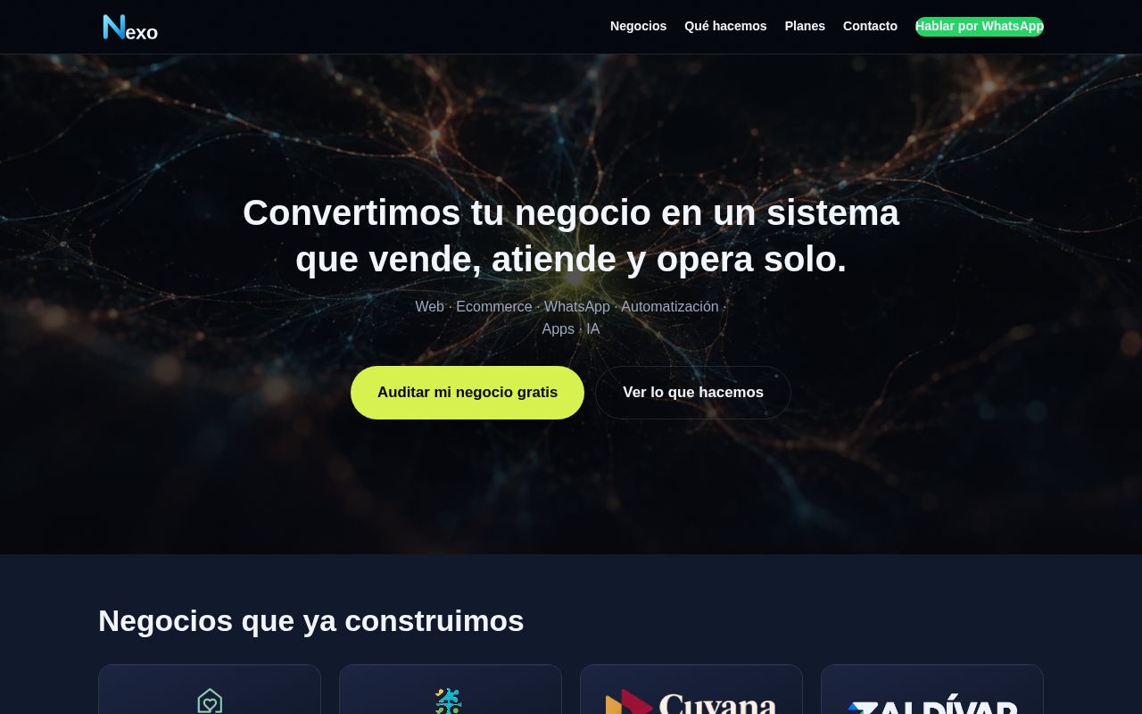 Preview of Nexo Web