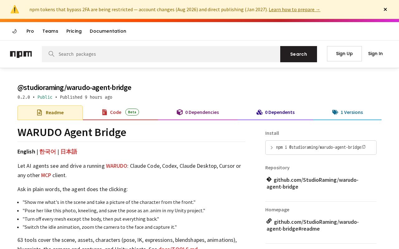 Preview of Warudo Agent Bridge