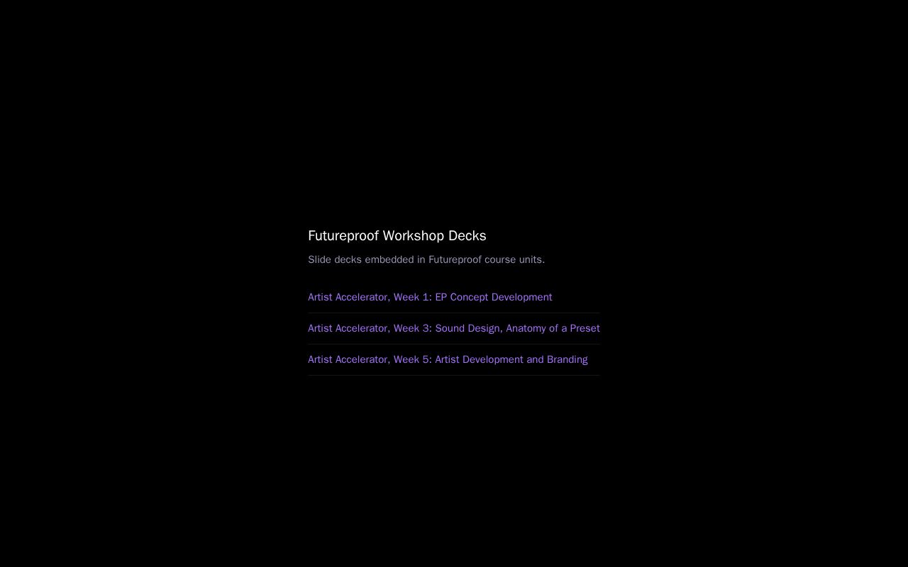 Preview of Static slide decks embedded into Futureproof course units