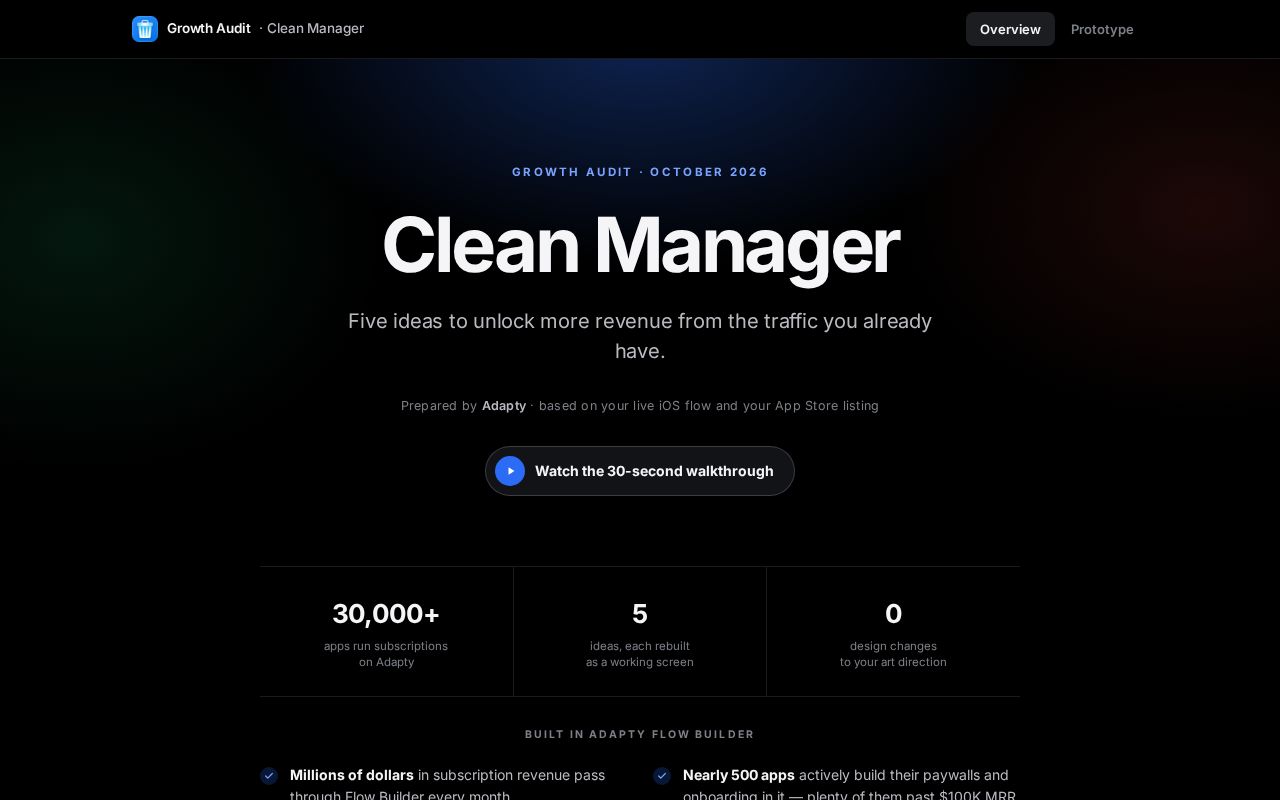 Preview of Cleanmanager Flow Rebuild