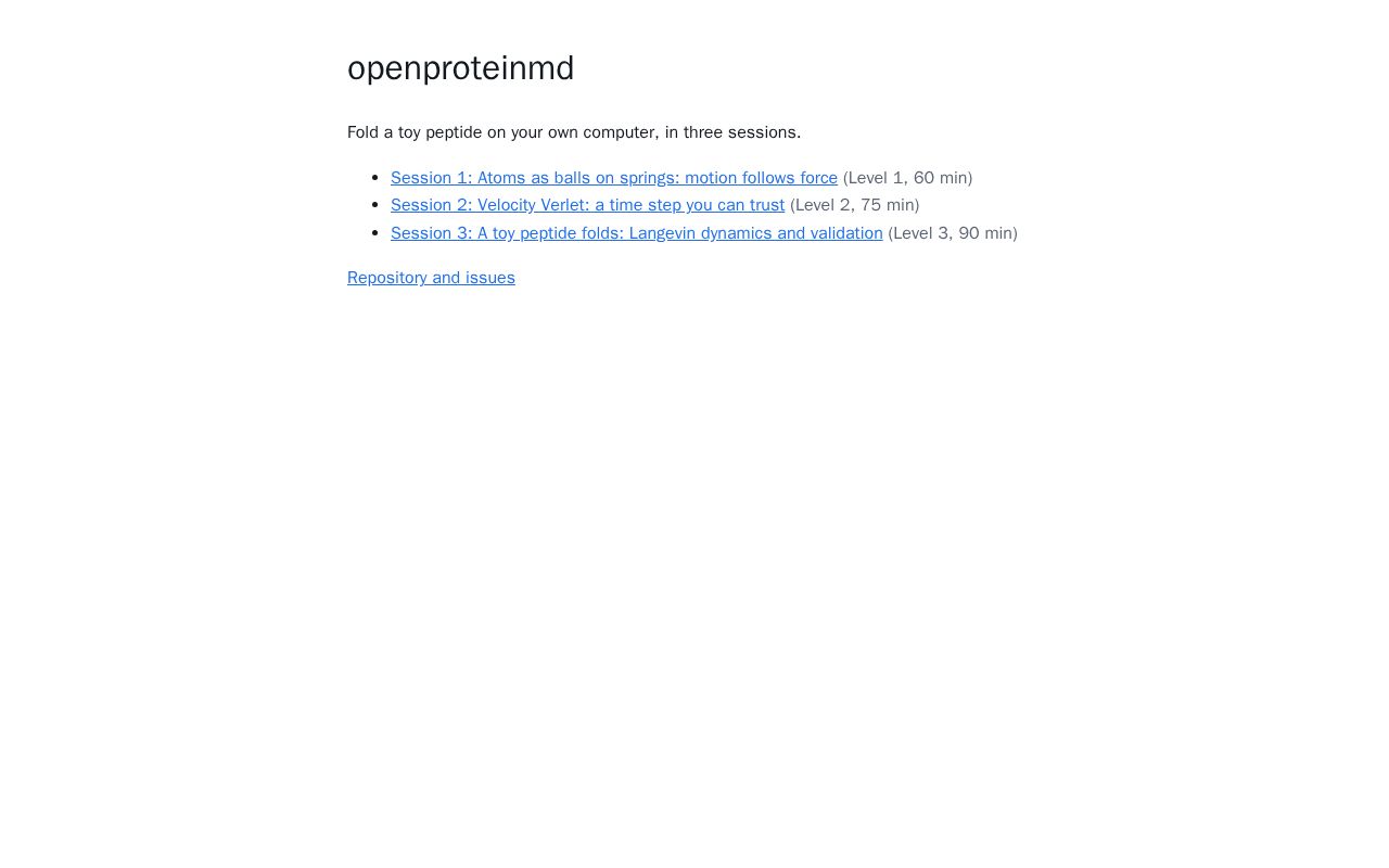 Preview of Openproteinmd