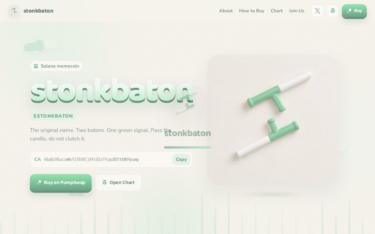 Preview of stonkbaton Solana memecoin site