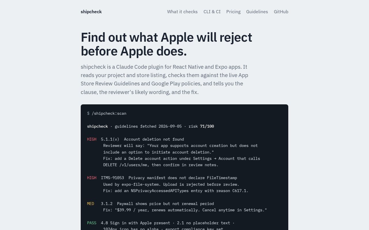 Preview of Shipcheck