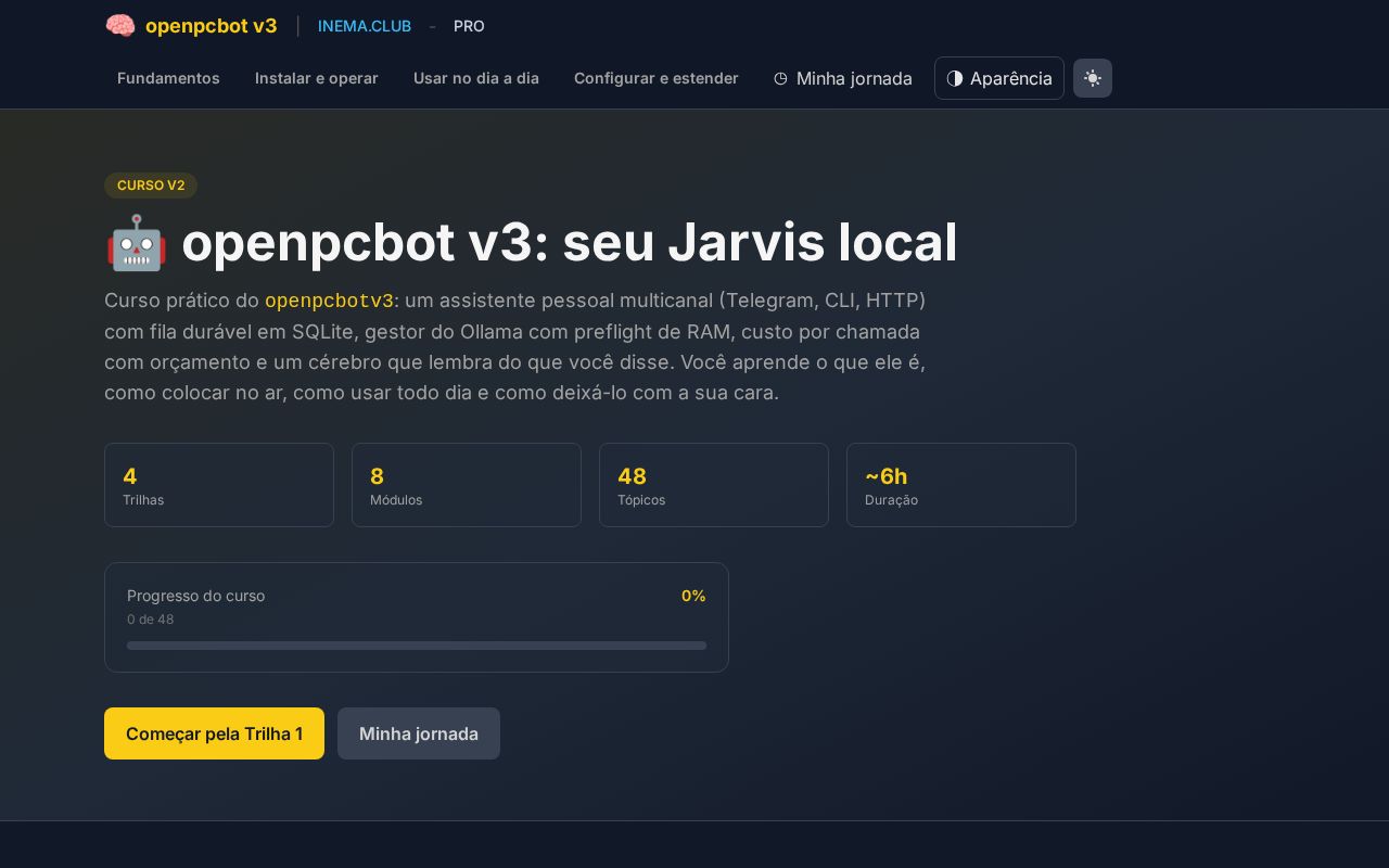 Preview of Curso: openpcbot v3, seu Jarvis local (INEMA.CLUB)