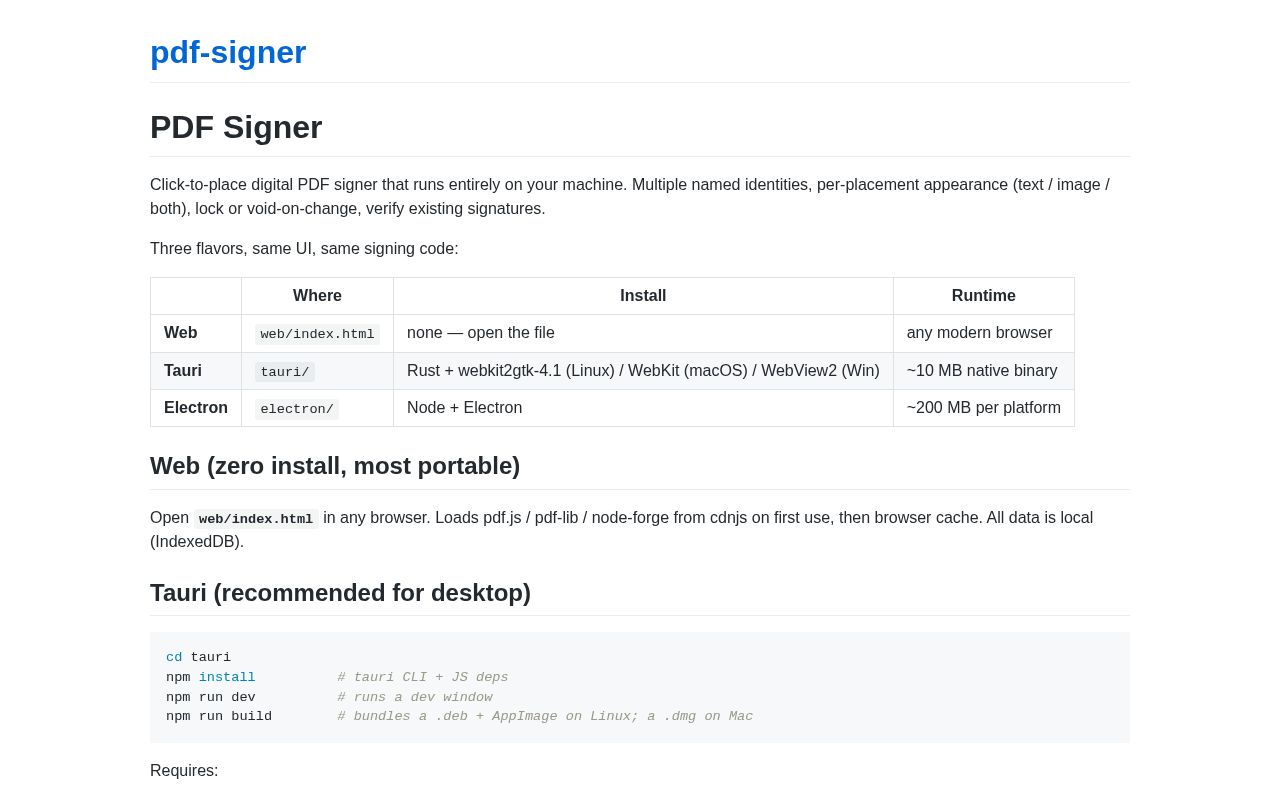 Preview of Pdf Signer