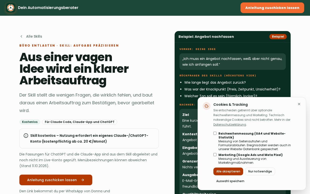 Preview of Aufgabe Praezisieren