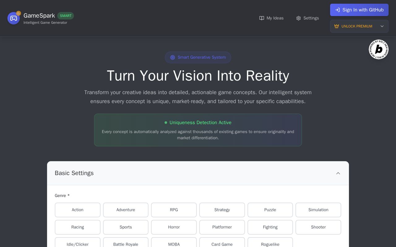 Preview of GameSpark