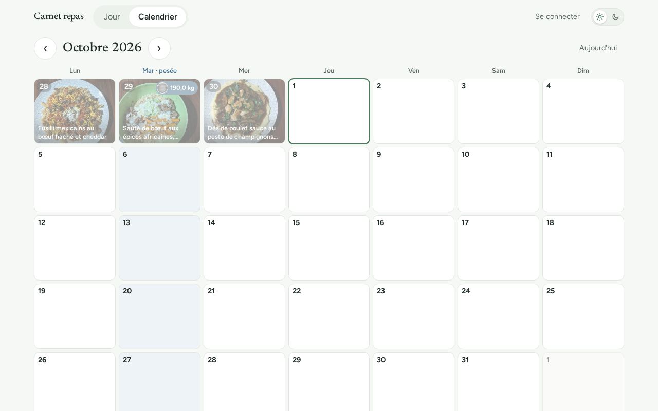 Preview of Carnet Repas