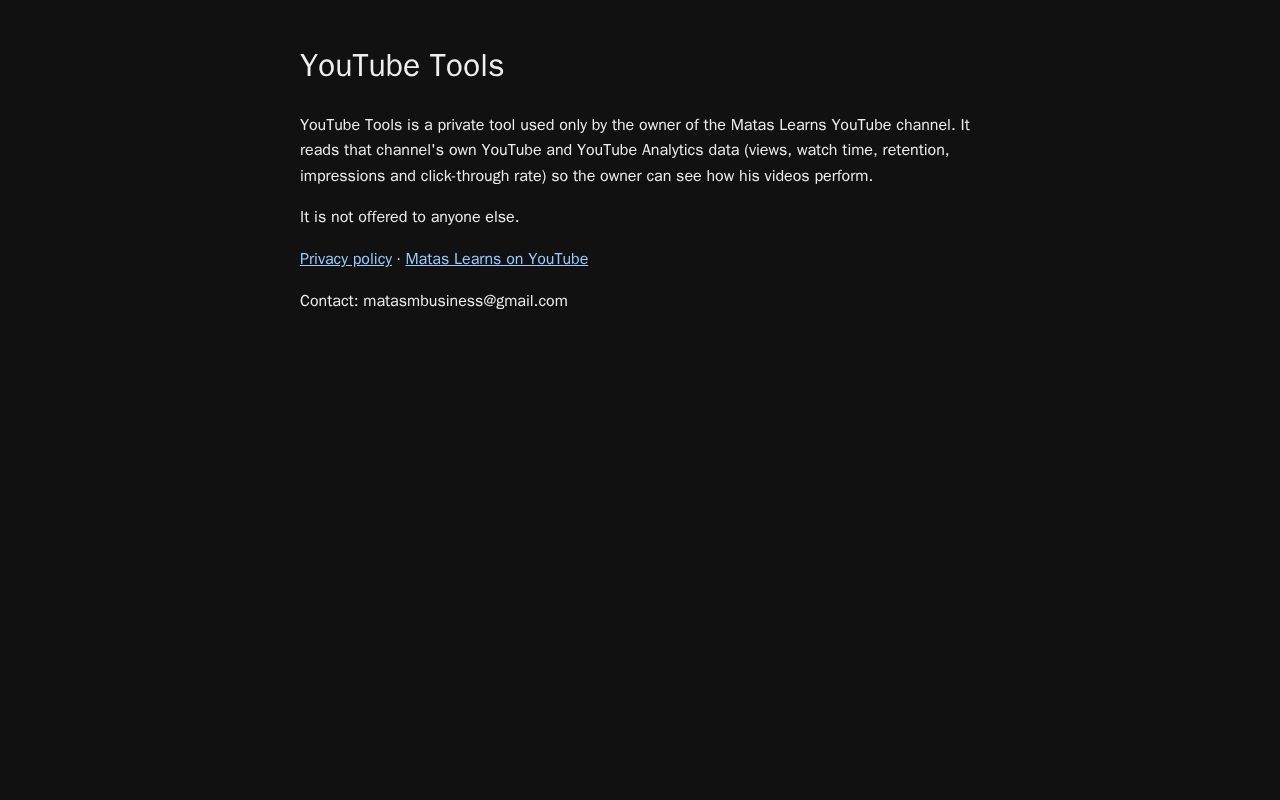 Preview of YouTube Tools