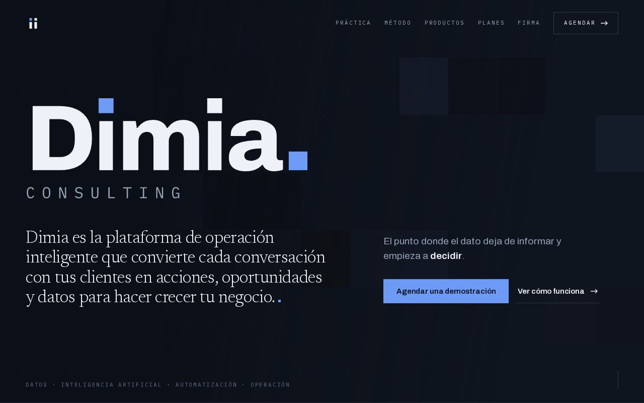 Preview of Monorepo de Dimia Consulting: negocio, marca, sitio y proyectos