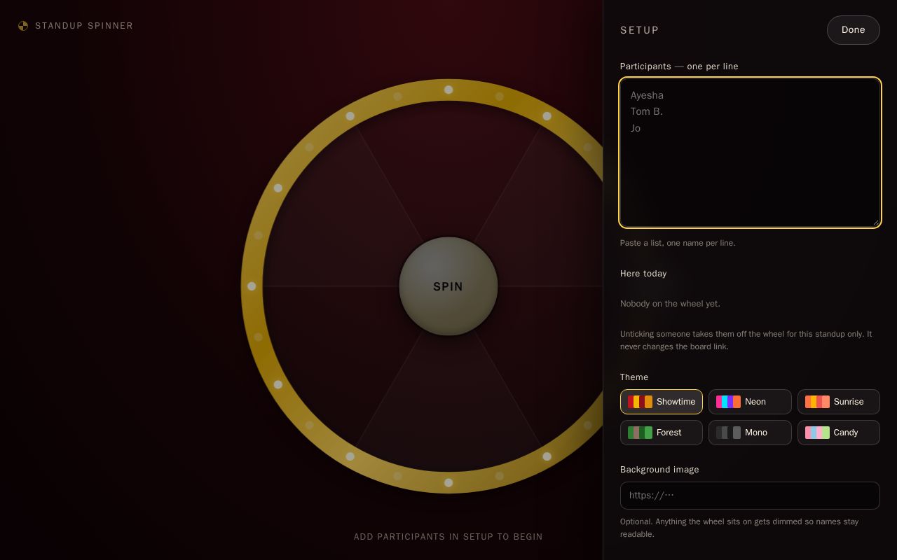 Preview of Standup Spinner