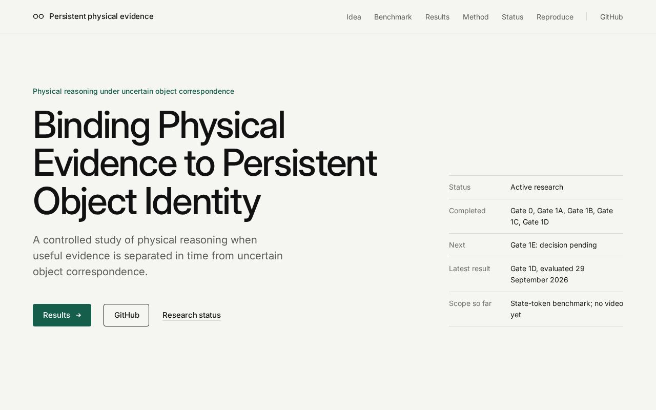 Preview of Persistent Physical Evidence