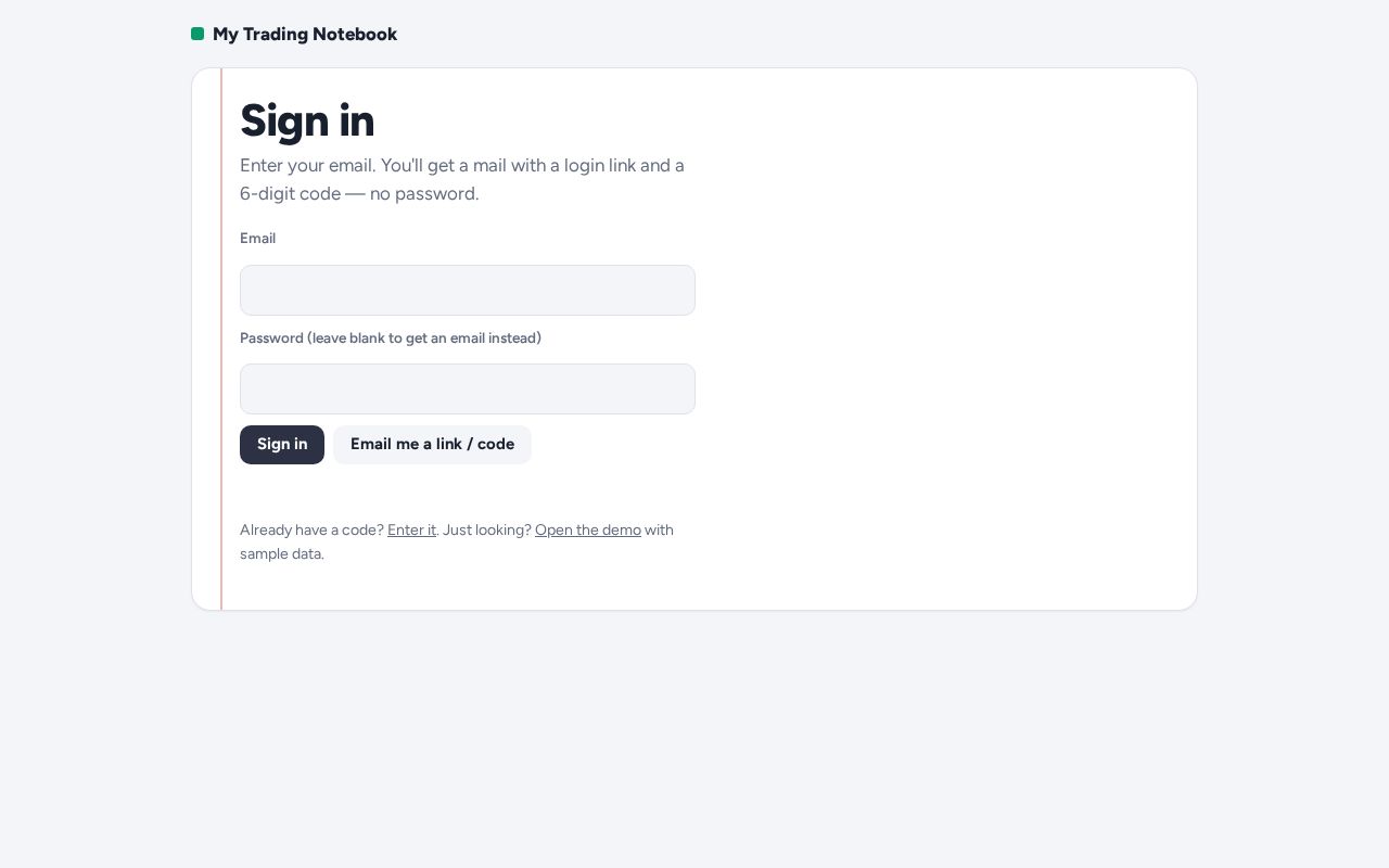 Preview of Trading Notebook