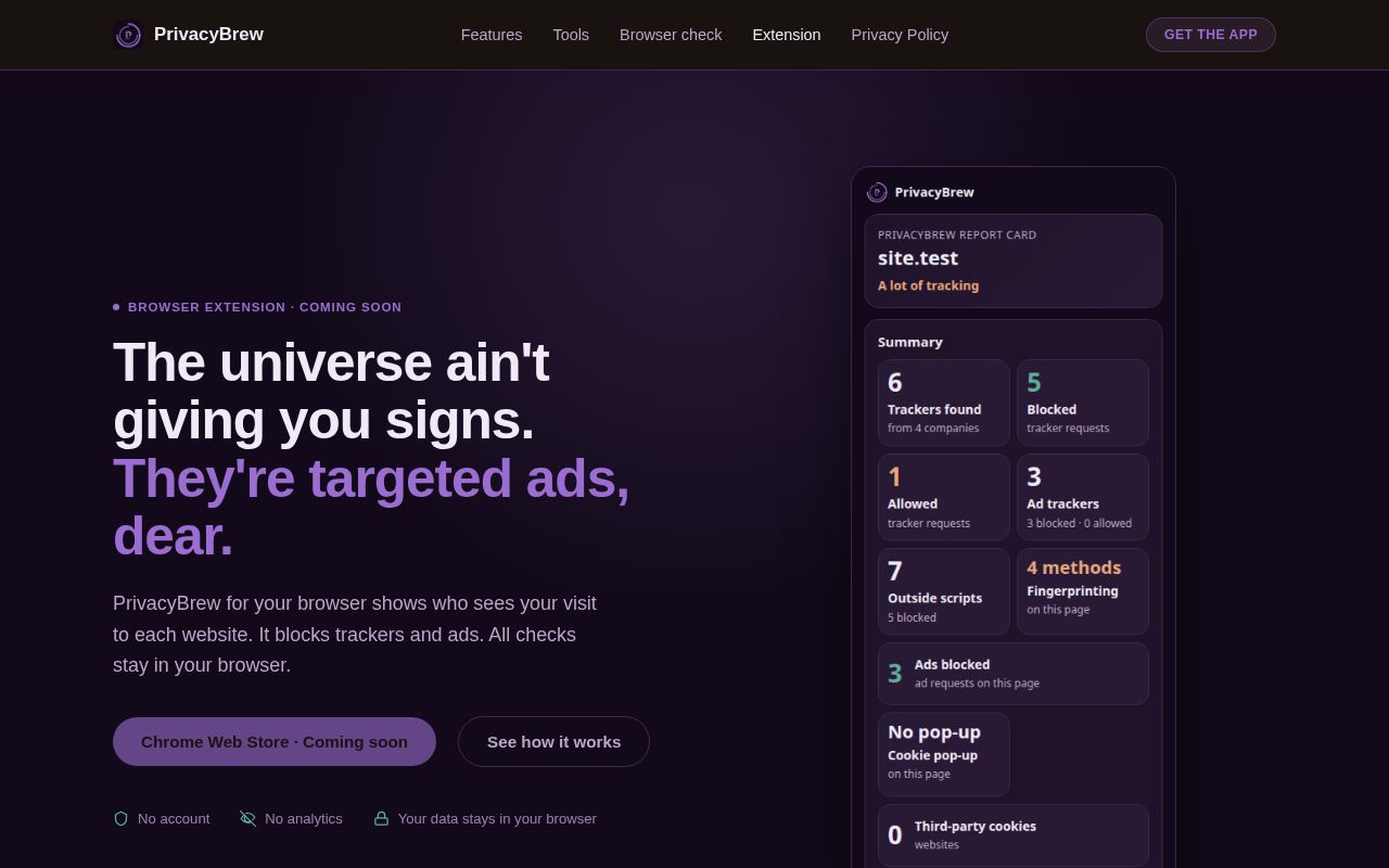 Preview of Privacybrew Extension