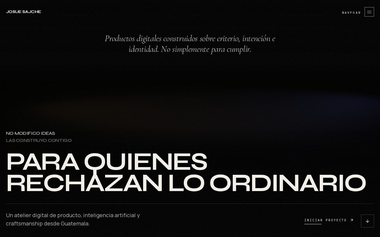 Preview of Portafolio de Josue Sajche — producto, IA y experiencias digitales