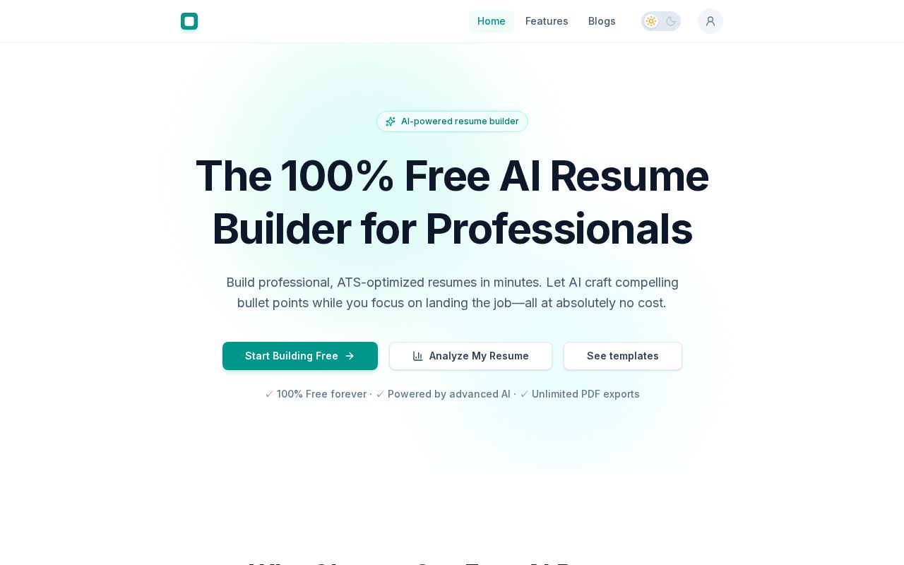 Preview of Free AI Resume Builder & ATS Resume Editor