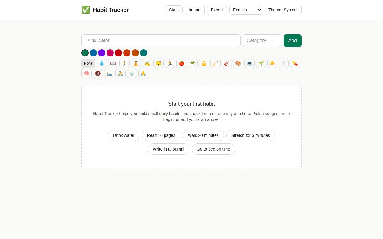 Preview of Habit Tracker