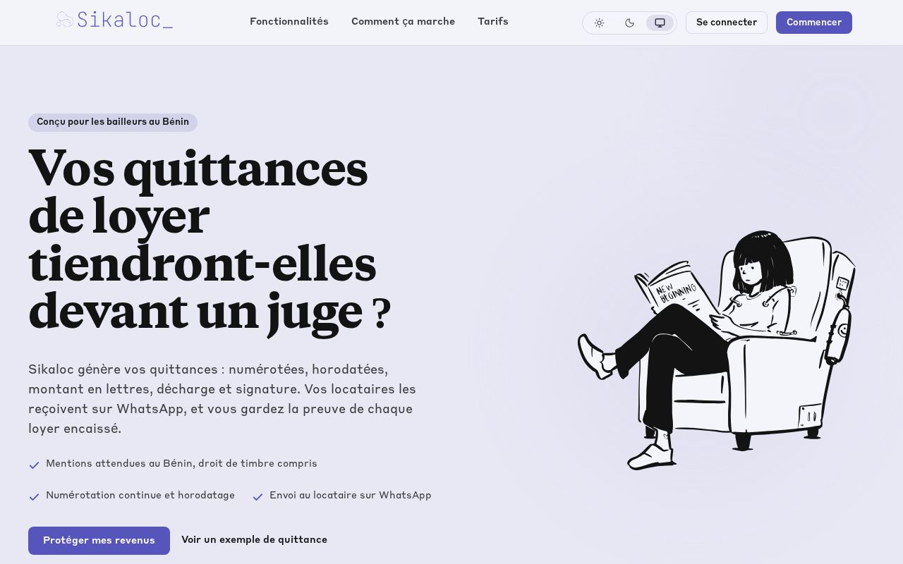 Preview of Sikaloc — SaaS de gestion locative pour bailleurs individuels au Bénin