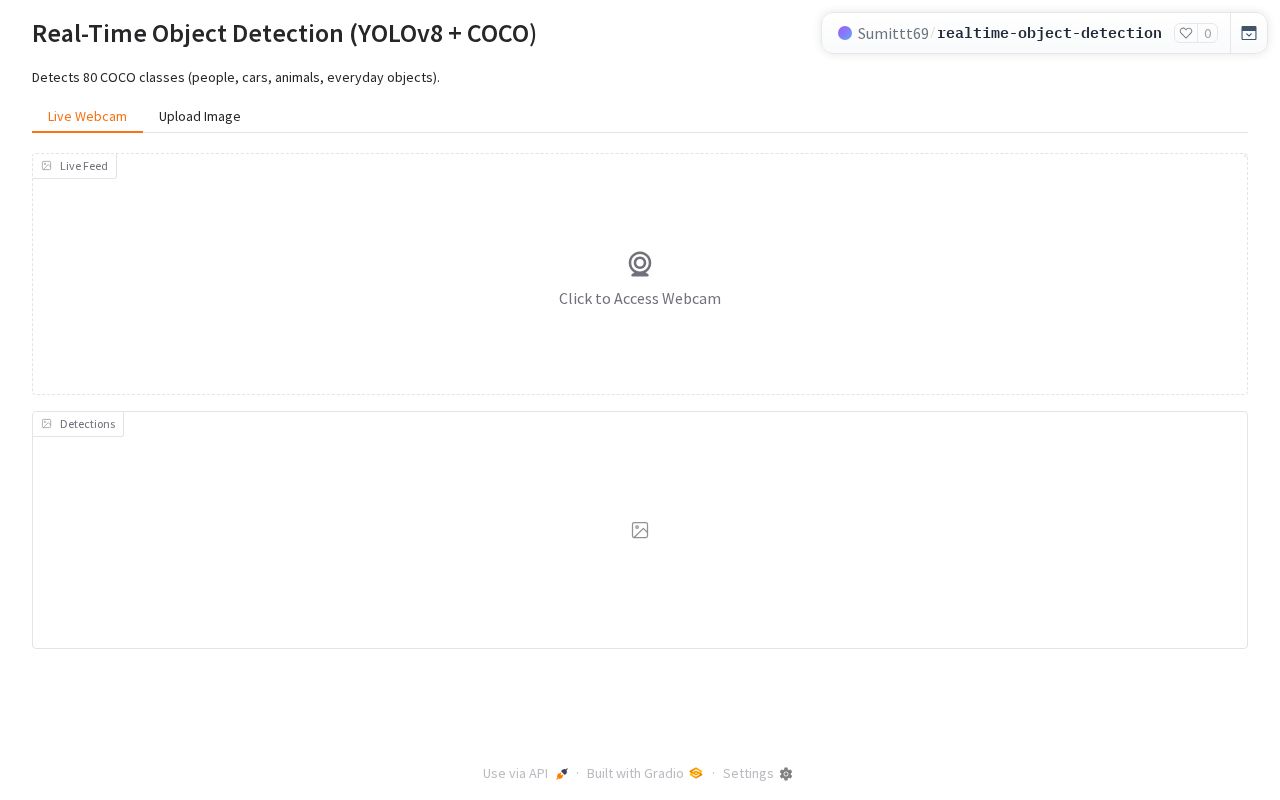 Preview of Realtime Object Detection