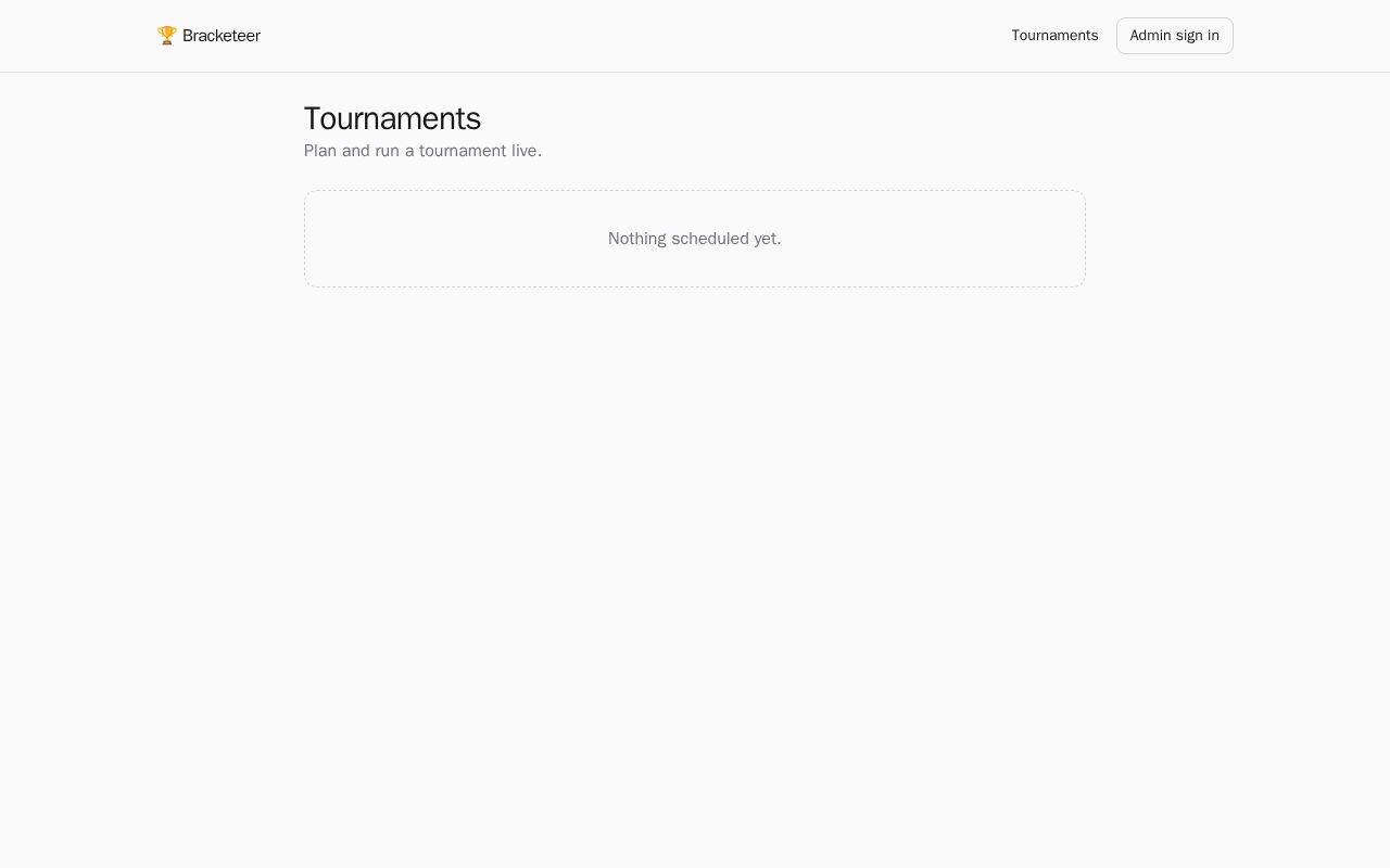 Preview of Live tournament planner: registration, groups, brackets, self-rescheduling clock