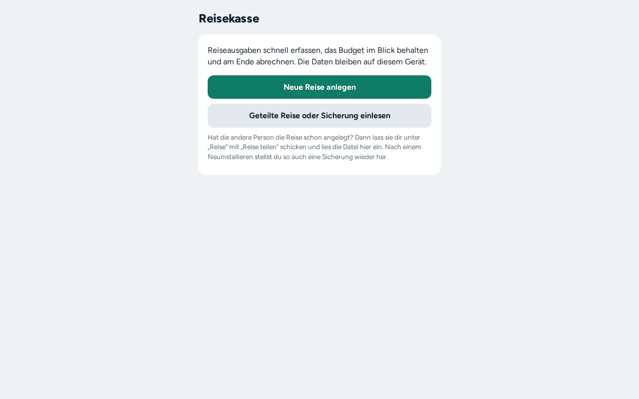 Preview of Reisekasse