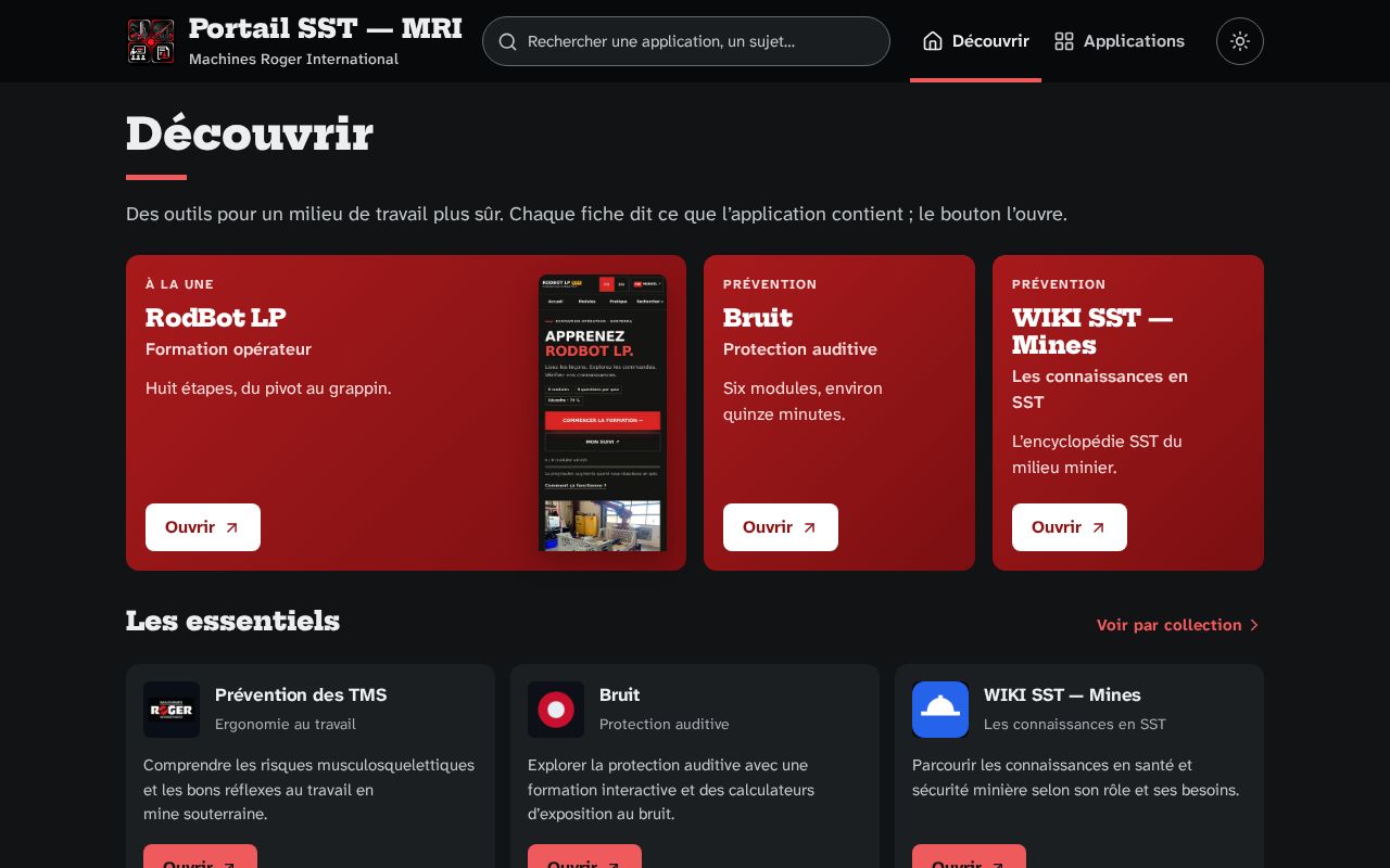 Preview of Portail Applications
