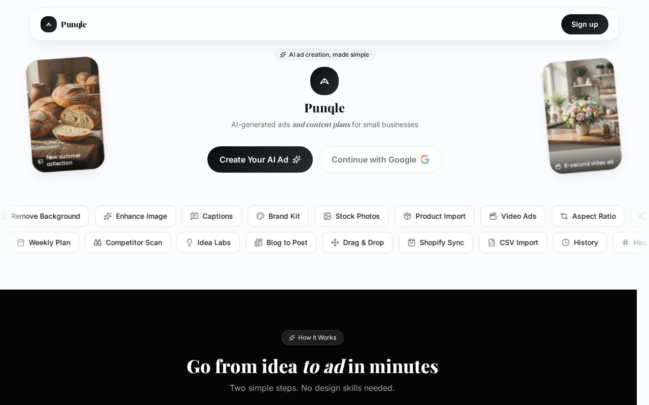Preview of Punqle Frontend