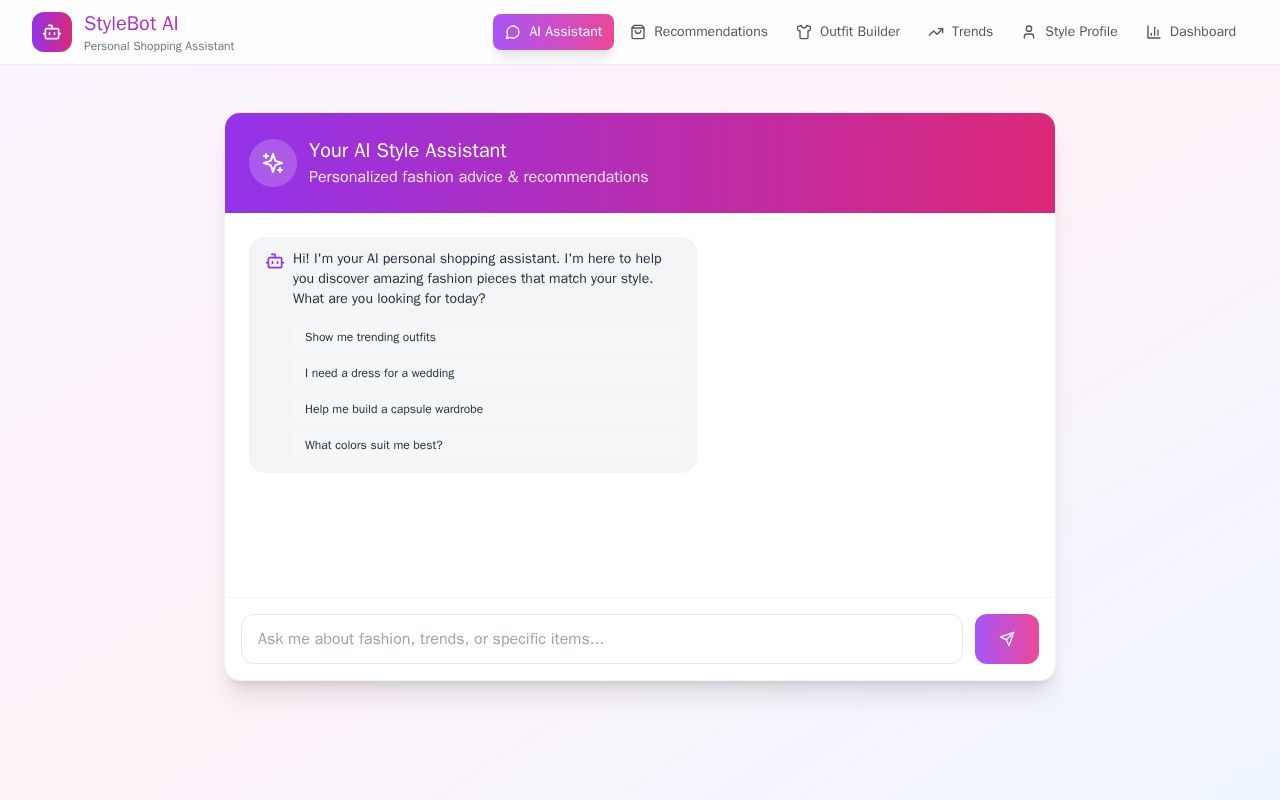 Preview of Style Bot AI - Your Personal Shopping Assistant