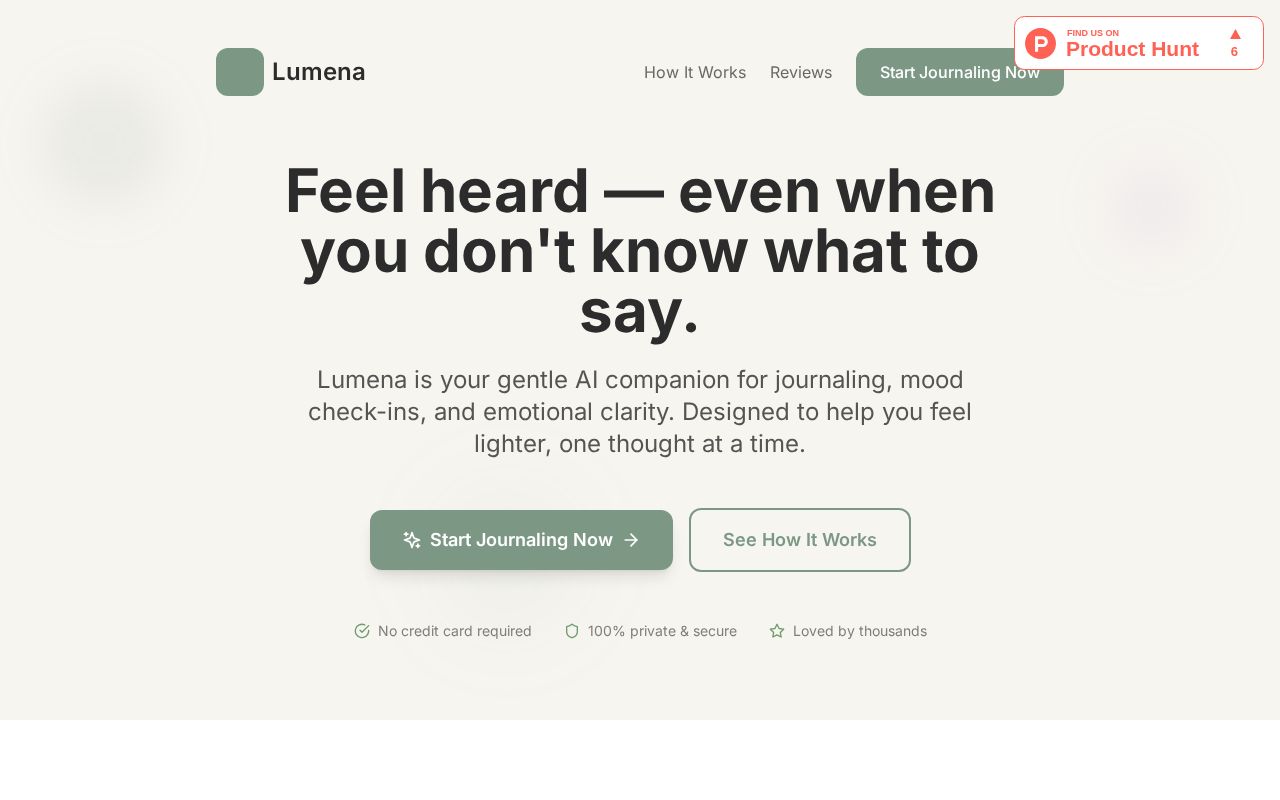 Preview of Lumena – AI-Powered Emotional Wellness & Reflection