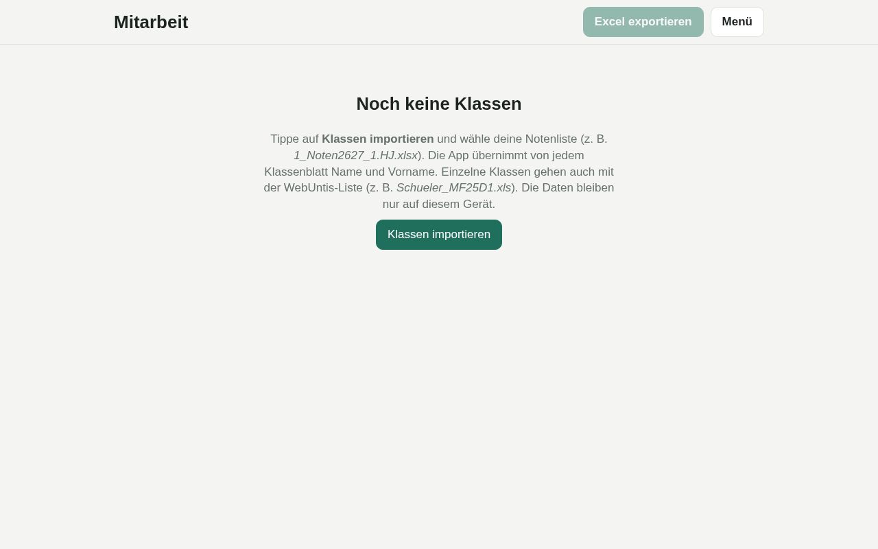 Preview of Mitarbeit App
