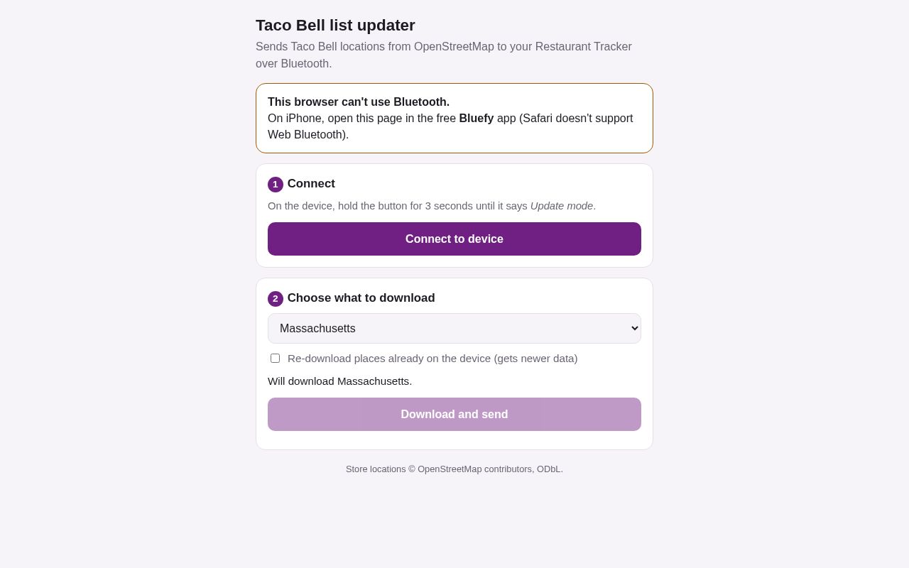 Preview of Taco Bell List Updater