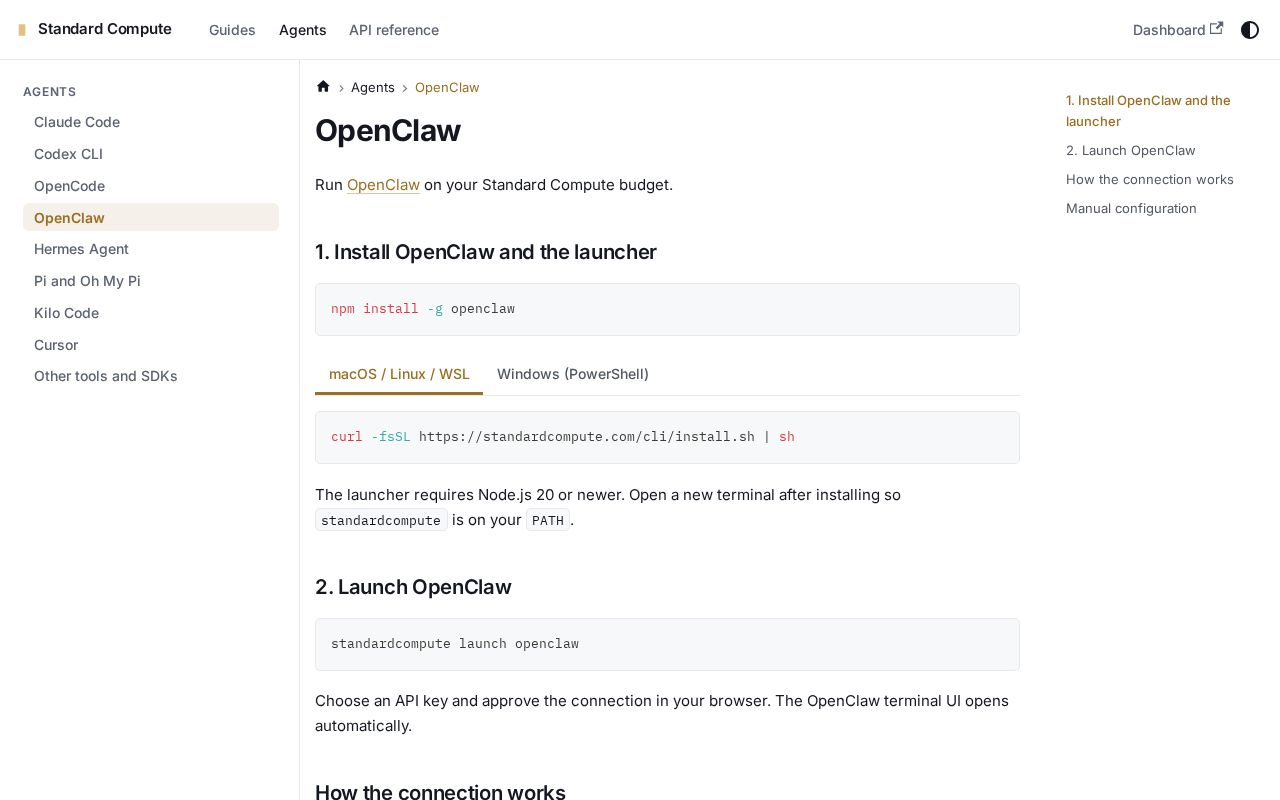 Preview of Openclaw Standardcompute