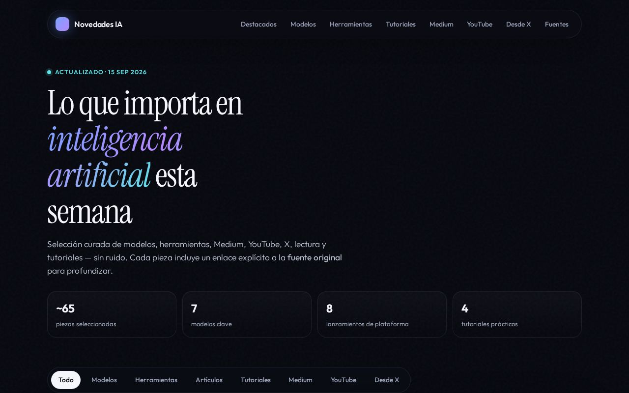 Preview of Resumen actualizado de novedades sobre IA: modelos, herramientas, artículos y tutoriales