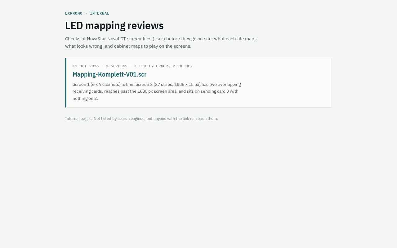 Preview of LED Mapping Reviews