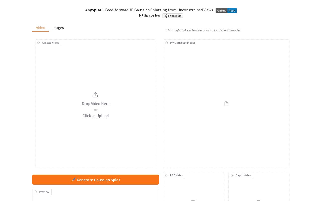 Preview of AnySplat