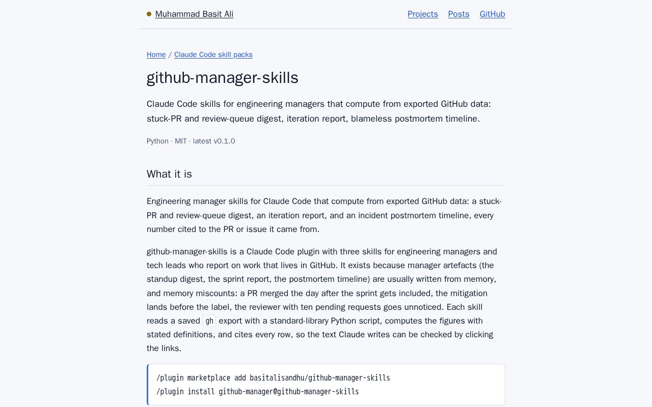 Preview of Github Manager Skills
