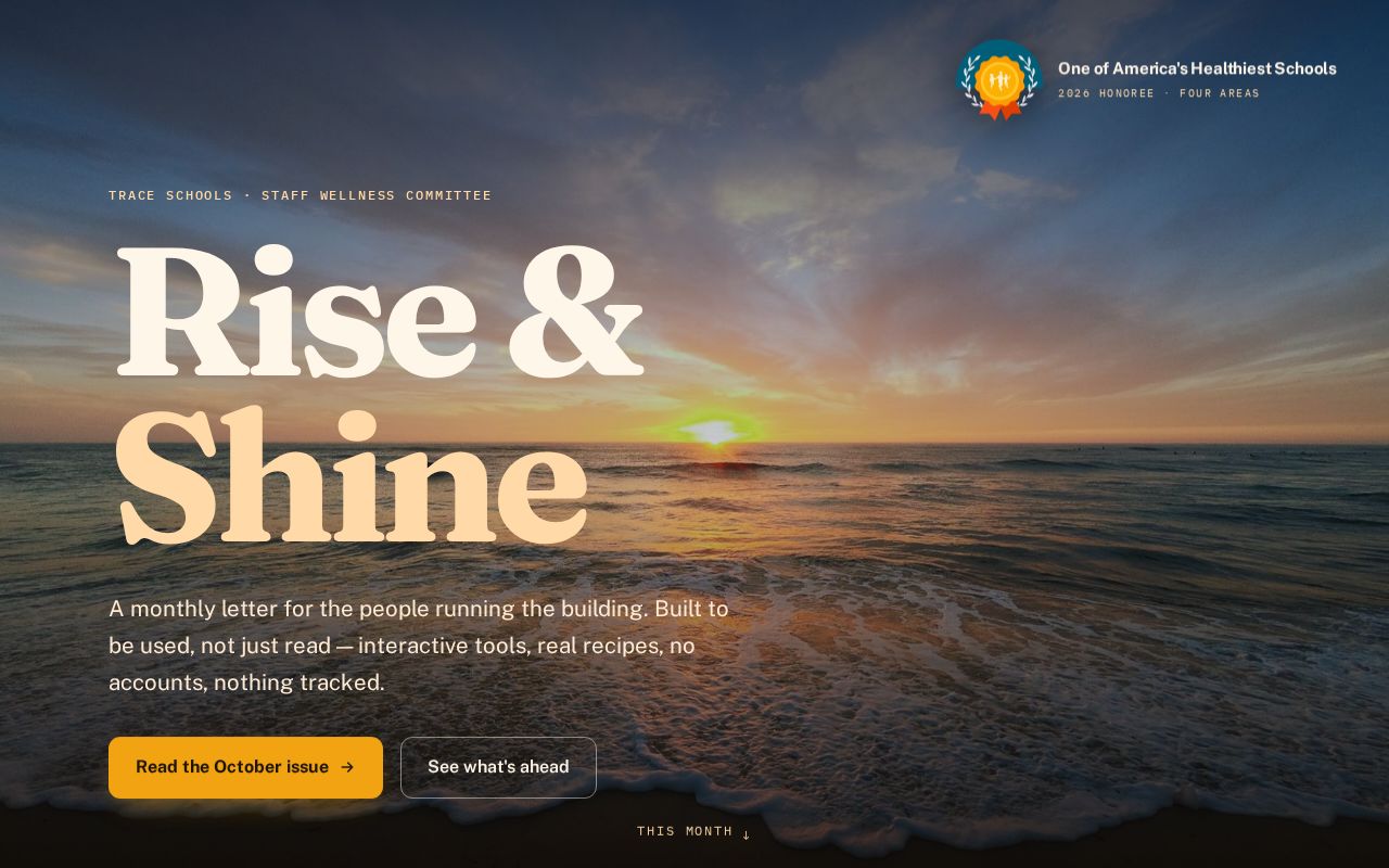 Preview of Trace Wellness Newsletter