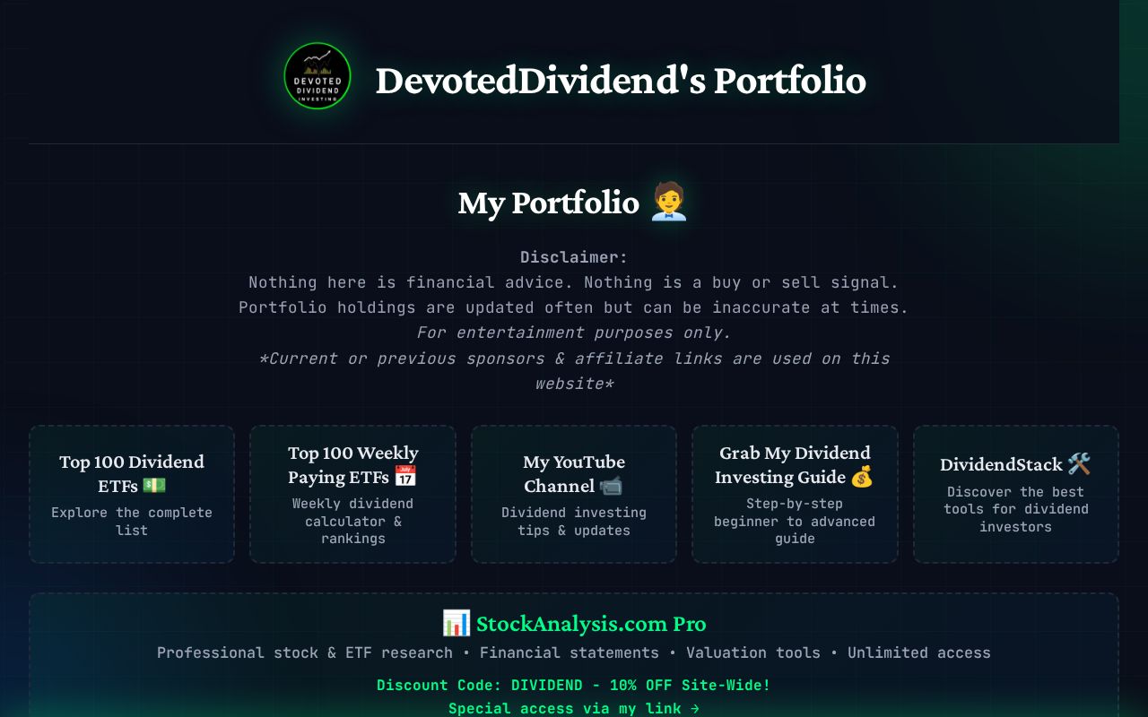 Preview of DevotedDividend — optional niche static site