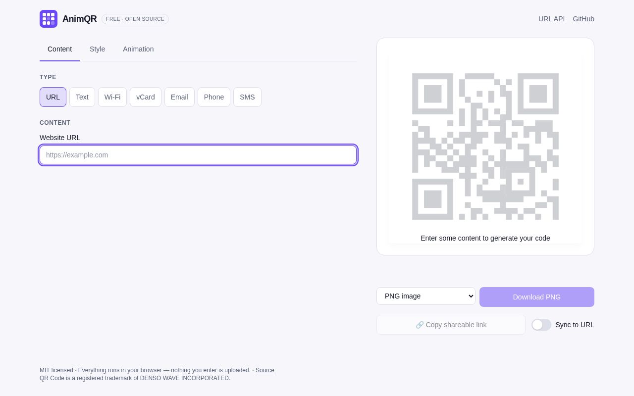 Preview of AnimQR Github Io