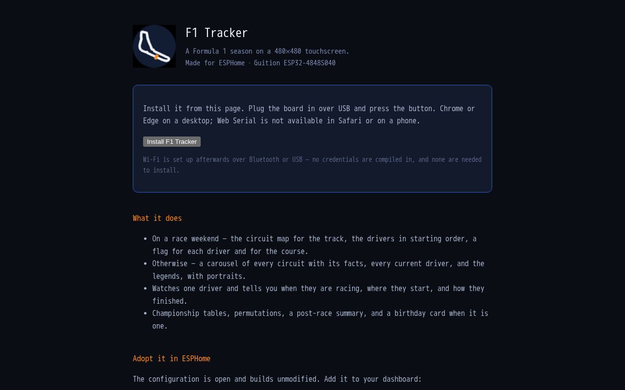 Preview of F1 Tracker