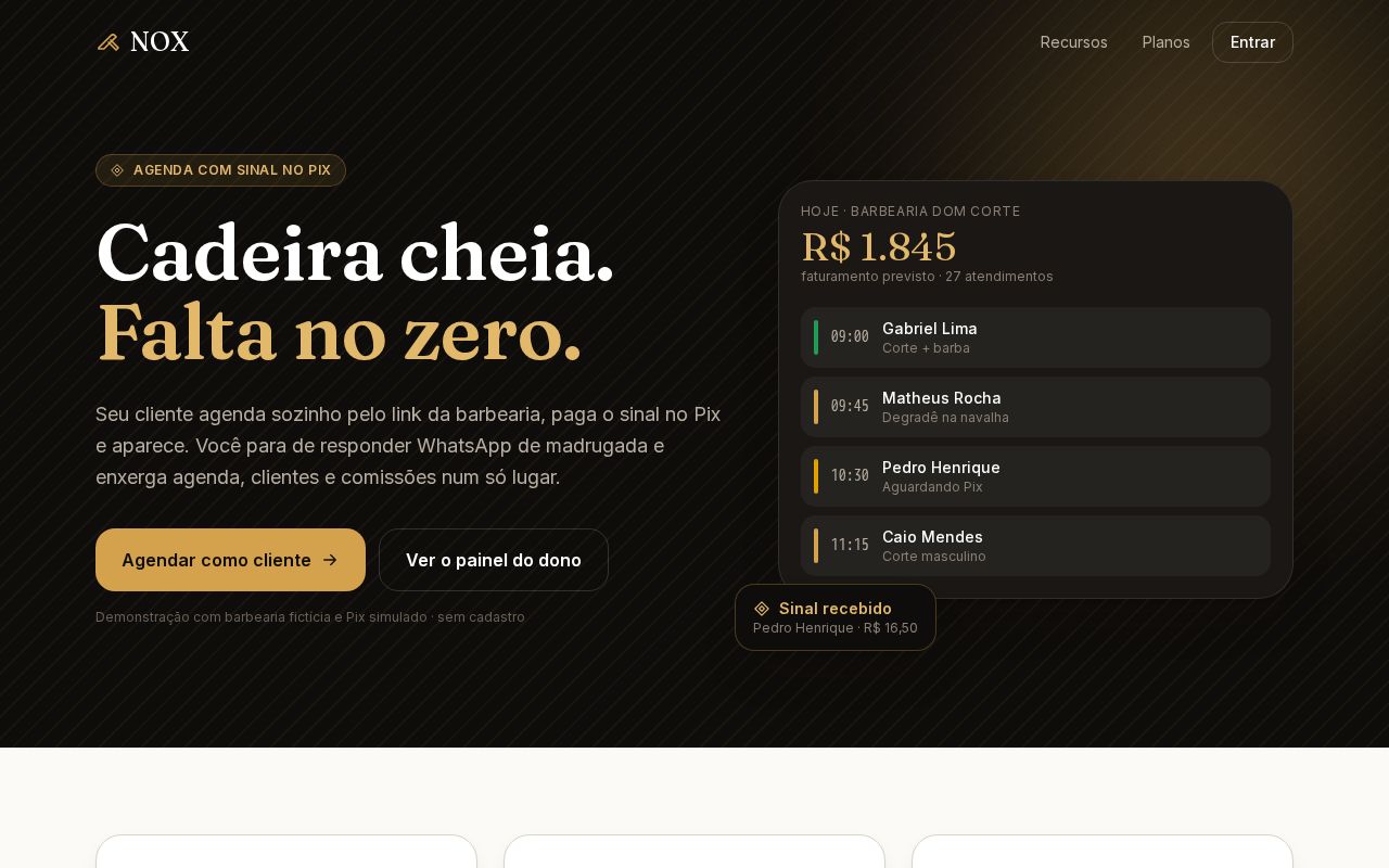 Preview of Nox Agendamento Barbearia