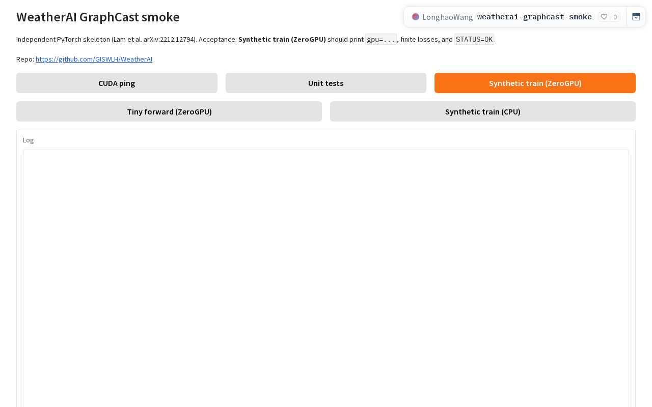 Preview of WeatherAI Models Smoke (GraphCast, Aurora, ...)