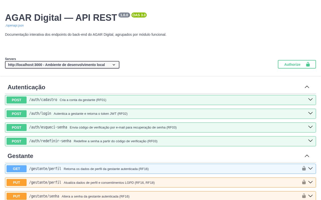Preview of Agar Backend
