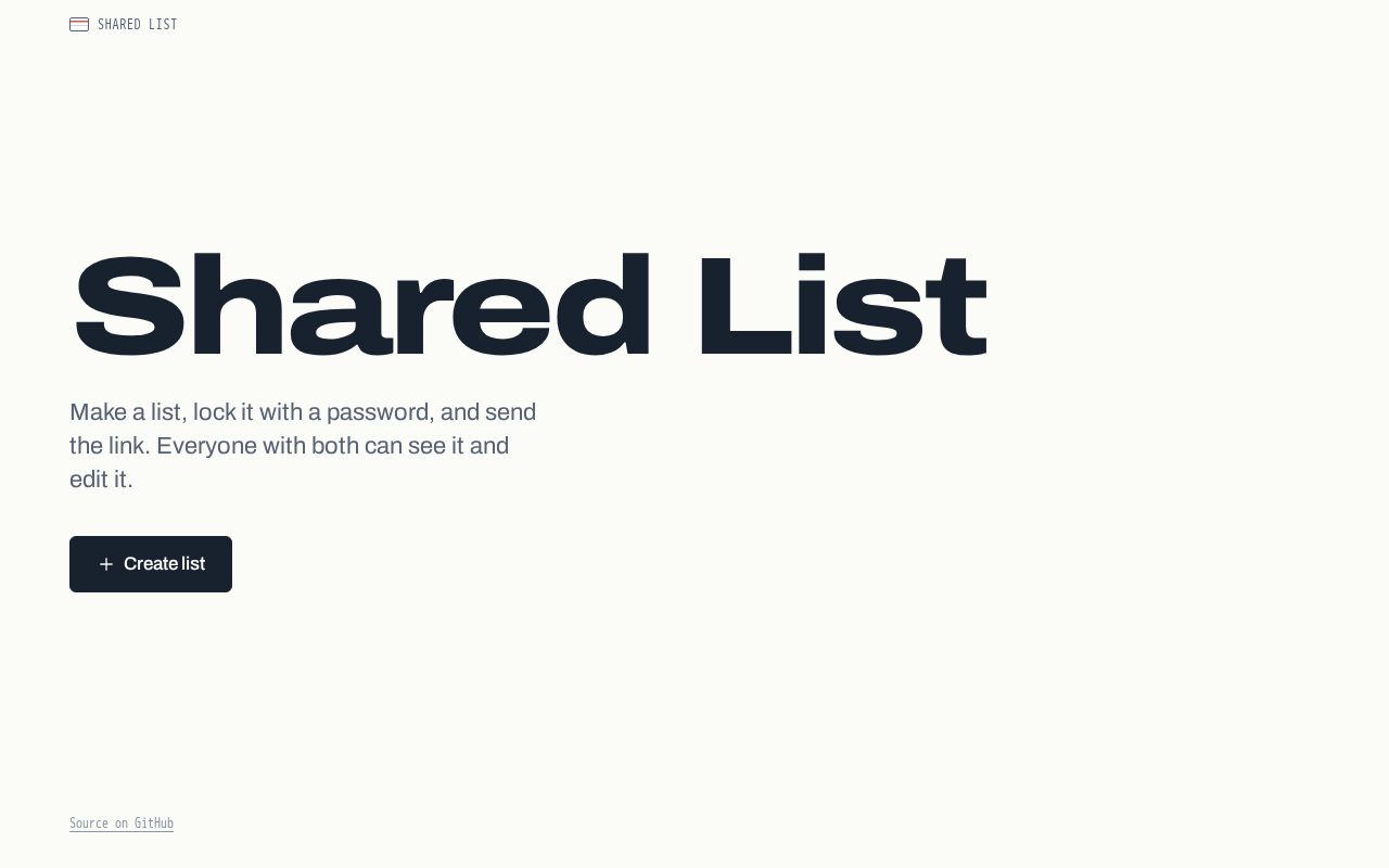 Preview of Shared List