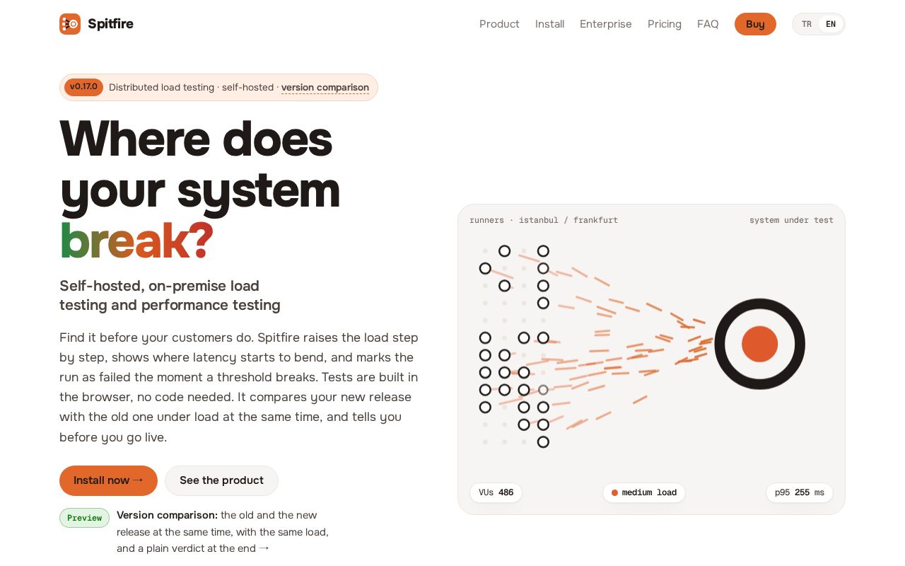 Preview of Spitfire: Self-hosted load testing and performance testing tool