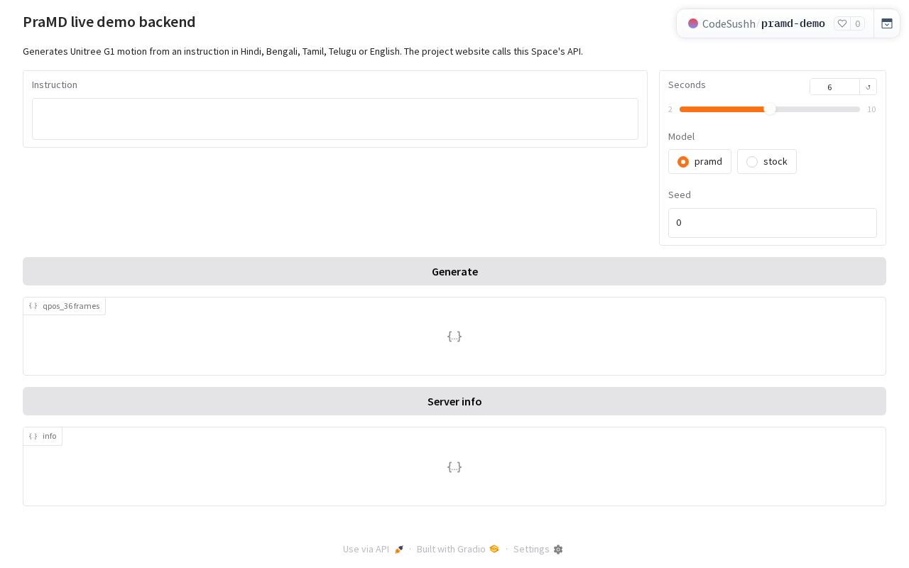 Preview of PraMD live demo